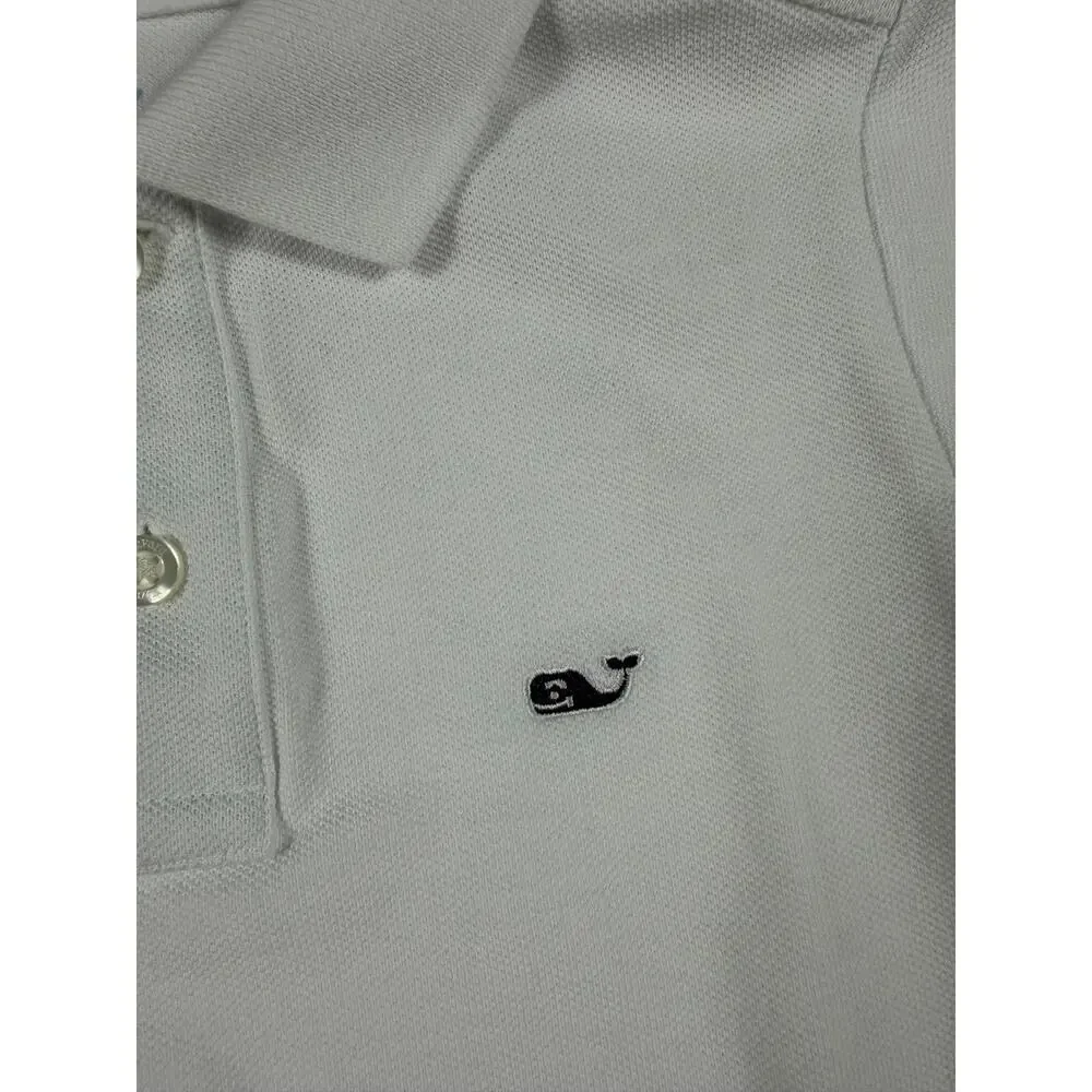 Vineyard Vines Boys Heritage Pique Polo Shirt White Whale Logo Size 6